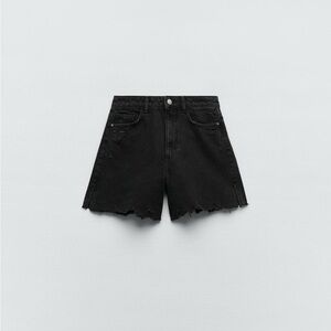 Ripped Black high rise frayed denim shorts never worn